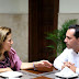 Reunión entre Margarita Zavala y Mauricio Vila en el Palacio Municipal