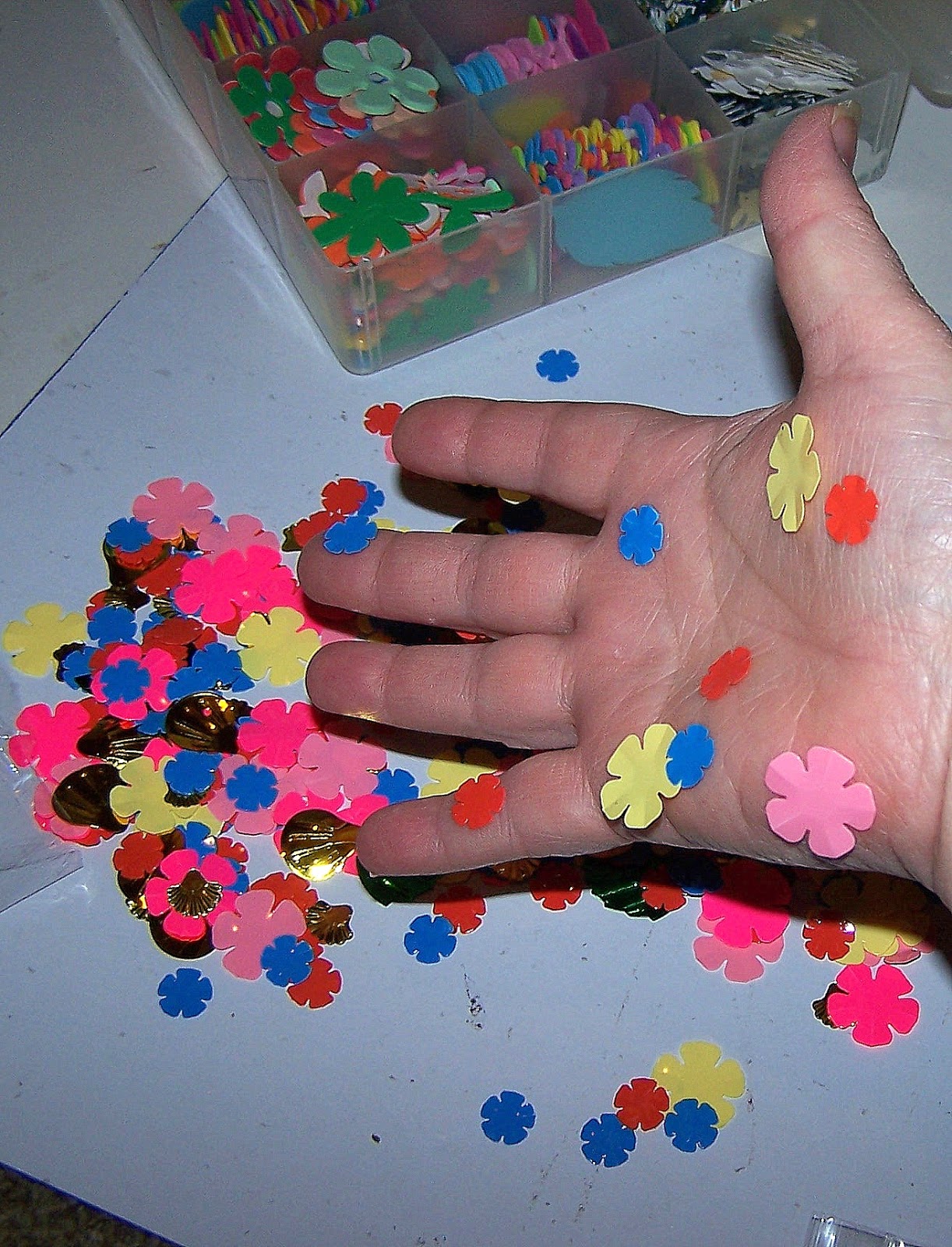 ScraPerfect How to Help Stop Static Cling on Your Hands, and on Confetti.