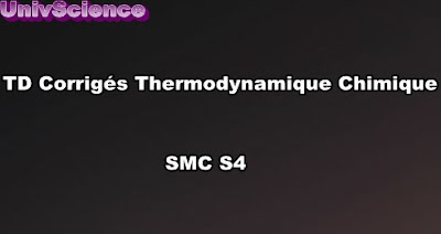 TD Corrigés Thermodynamique Chimique SMC S4 PDF
