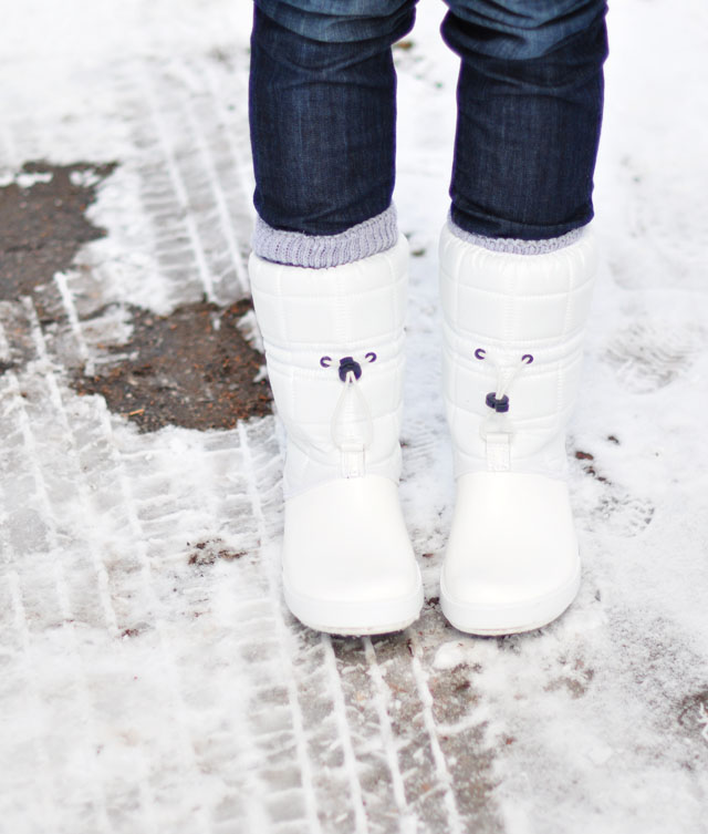 white croc snow boots