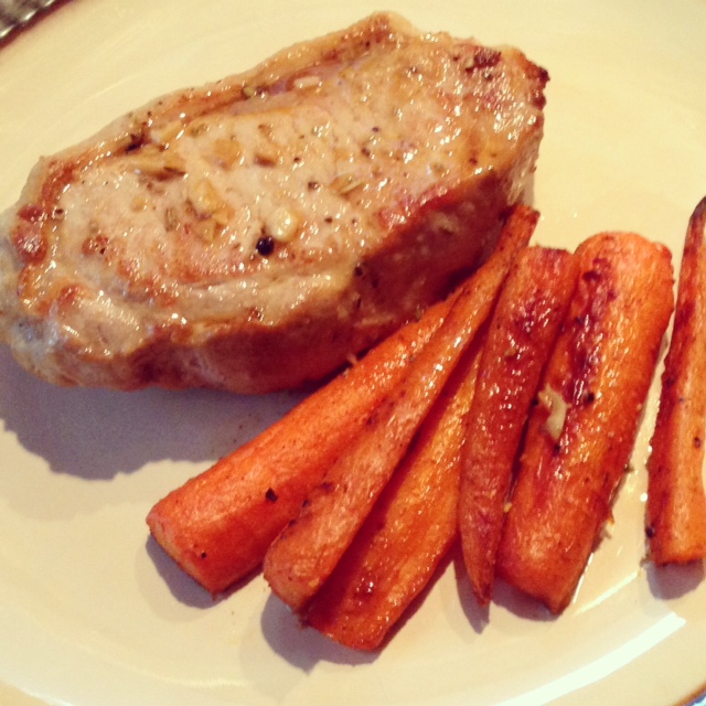 Citrus & Spice Pan Roasted Pork Loin with Oven Roasted Carrots
