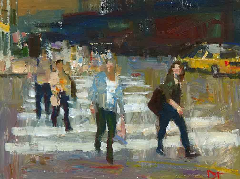 DARREN THOMPSON FINE ART Pedestrians Near Union Square NYC