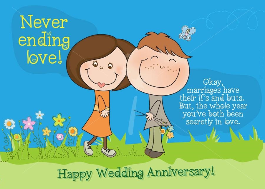 Khushi For Life Funny Anniversary Wishes, Cartoons Anniversary Images