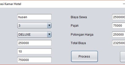 Aplikasi Reservasi Kamar Hotel Sederhana (Java GUI)