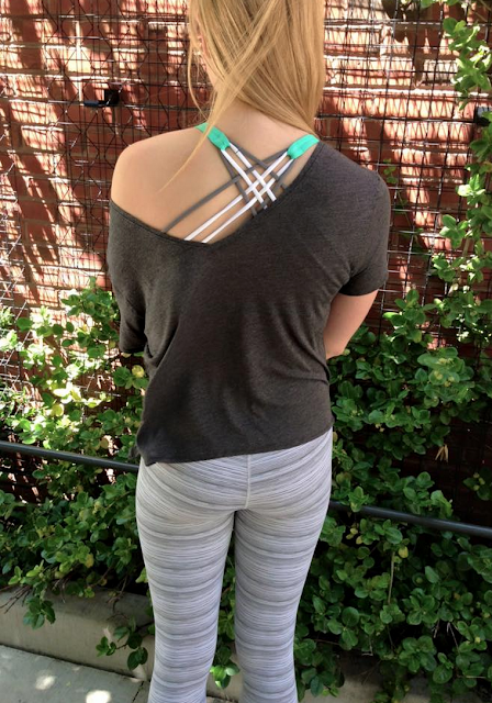 Lululemon Cyberstripe White High Times Pant, Girlfriend Tee, Menthol Free To Be Bra