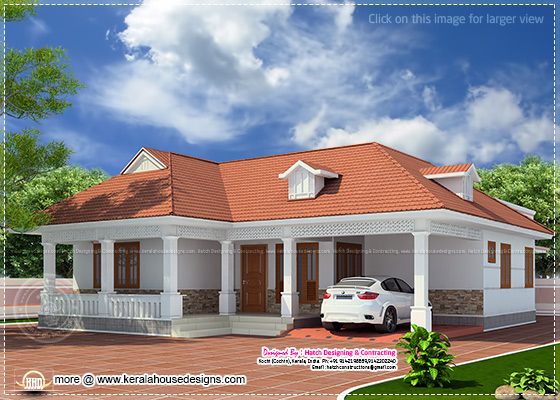 Single floor Kerala home