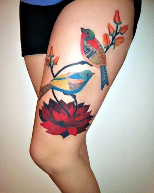kadın üst bacak kuş dövmesi woman thigh bird tattoo kadın üst bacak kuş dövmesi woman thigh bird tattoo