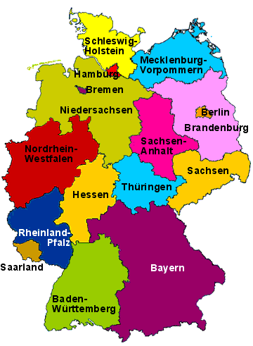 Alle Bundesländer Karte | goudenelftal