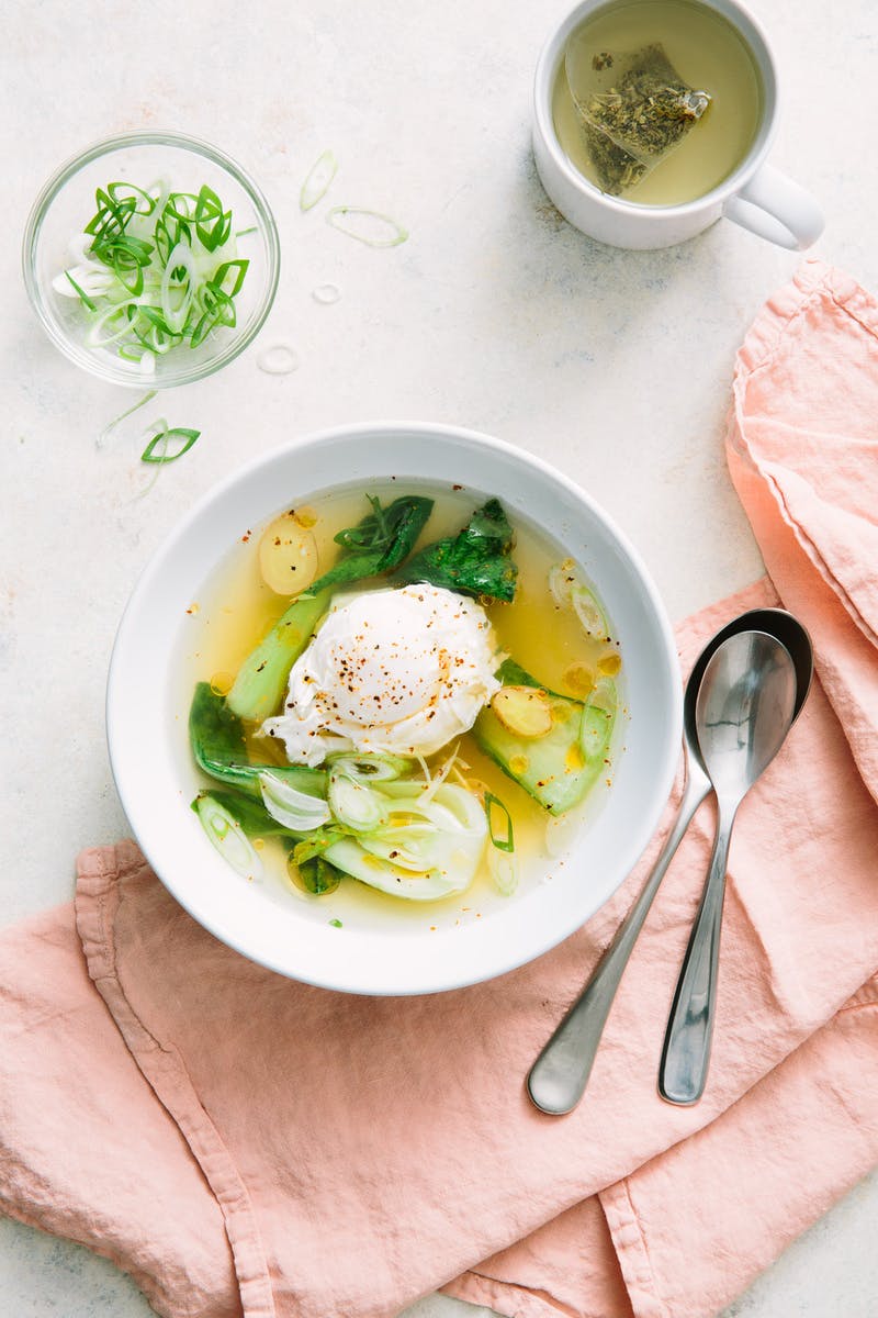 Gingery Poached Egg Soup