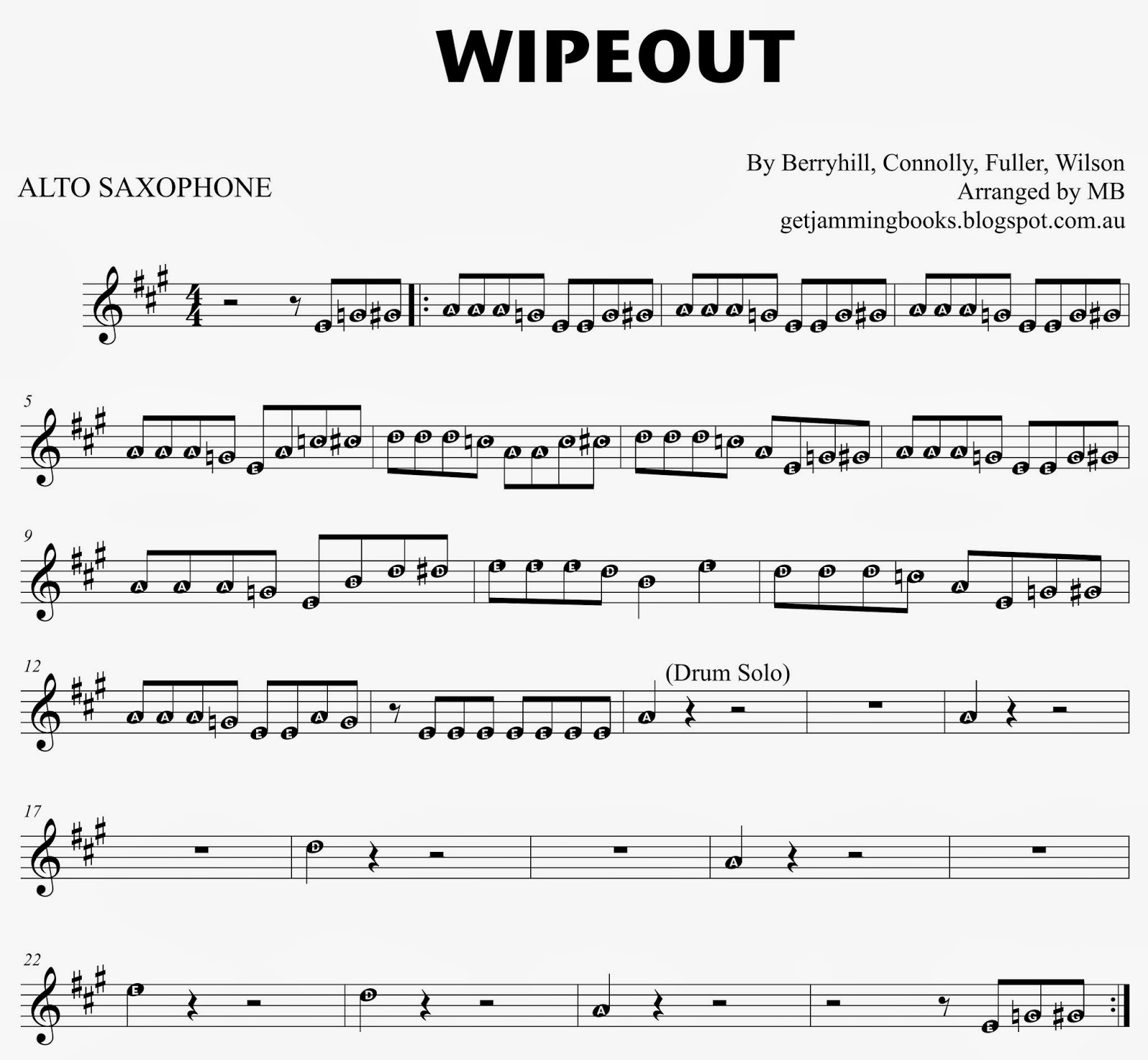 Get Jamming: Request - Wipeout (Alto Sax)