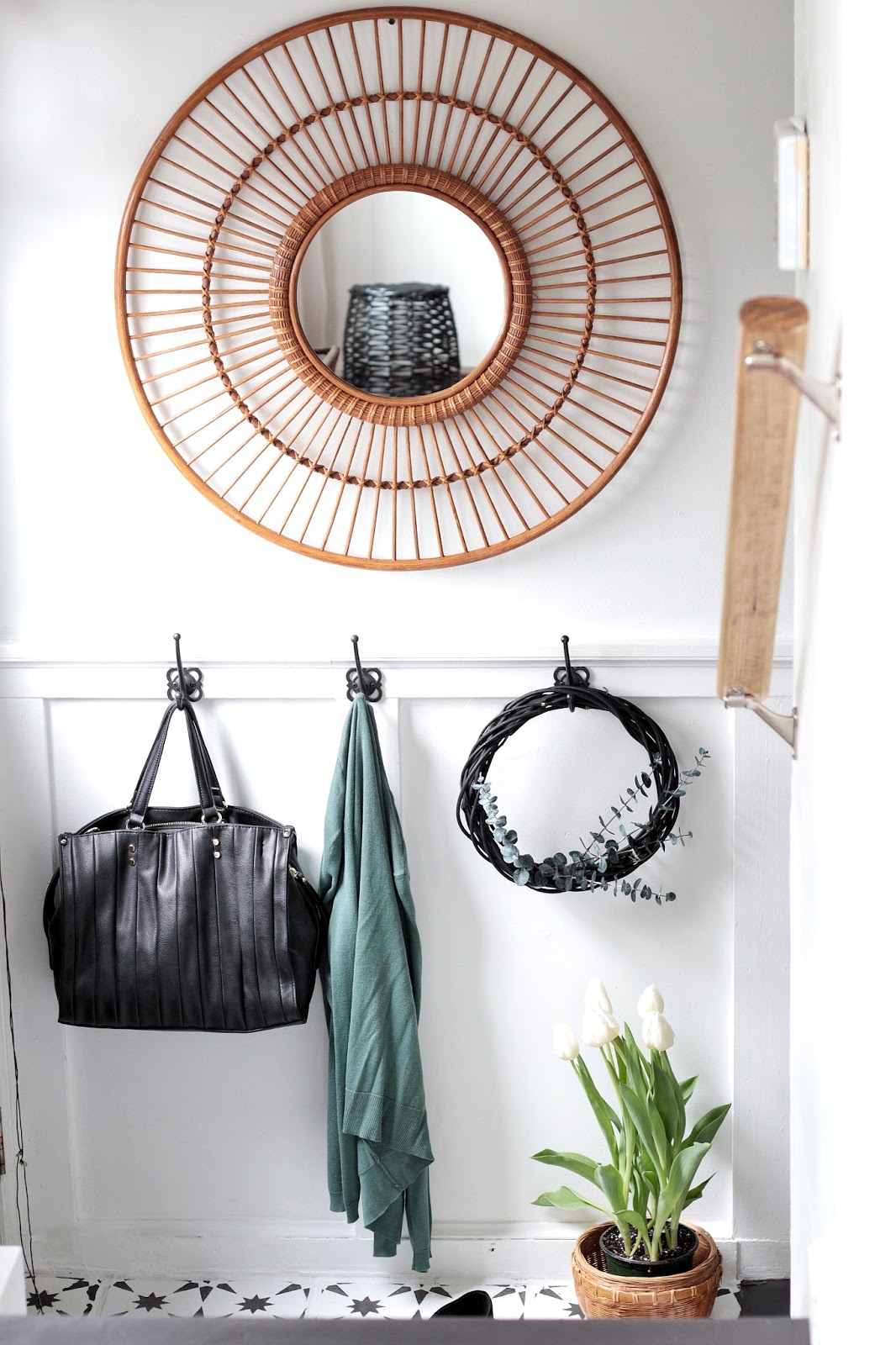 fwmadebycarli mini mudroom-stenciled tile floors fwmadebycarli mini mudroom-stenciled tile floors