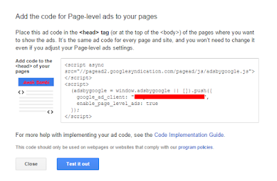 Cara Pasang Google Page-level Ads di Blogspot