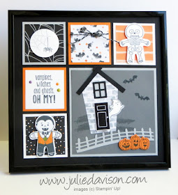 Halloween Sampler Frame with Stampin' Up! Cookie Cutter Halloween, Spooky Fun, Sweet Home , Halloween Night products from 2016 Stampin' Up! Holiday Catalog #stampinup www.juliedavison.com