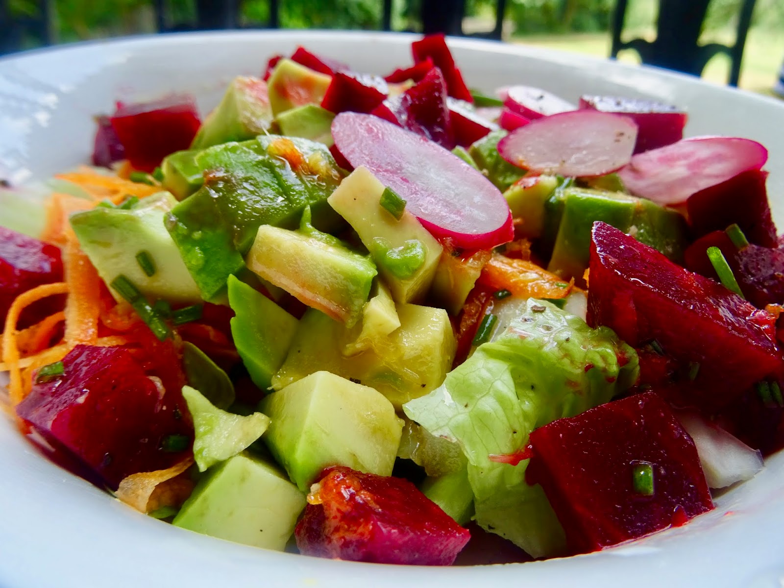 67 going on 50… AVOCADO, BEETROOT & BREAKFAST RADISH SALAD, Vegan