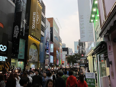 Myeong dong shopping street in Seoul 