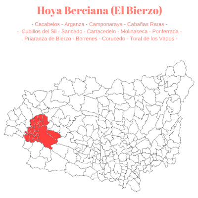 Mapa Hoya Berciana. Comarca de El Bierzo (León)