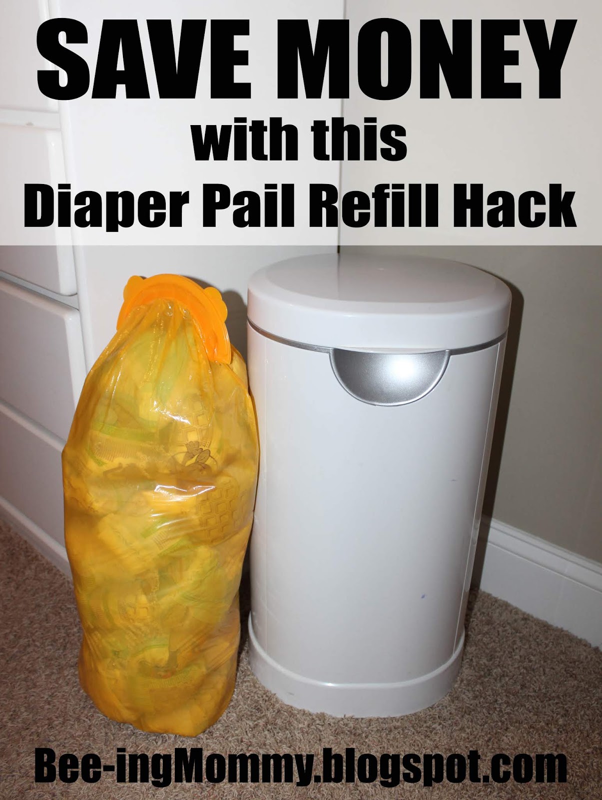 Mom Hack How to save money with this Diaper Pail Refill Hack