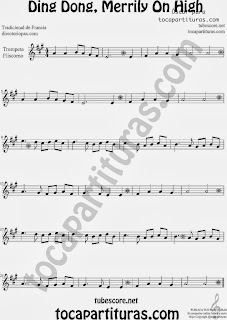 Partitura de Ding Dong, Merrily On High para Violín by George Ratcliffe Woodward Sheet Music for Violin Music Scores Music Scores