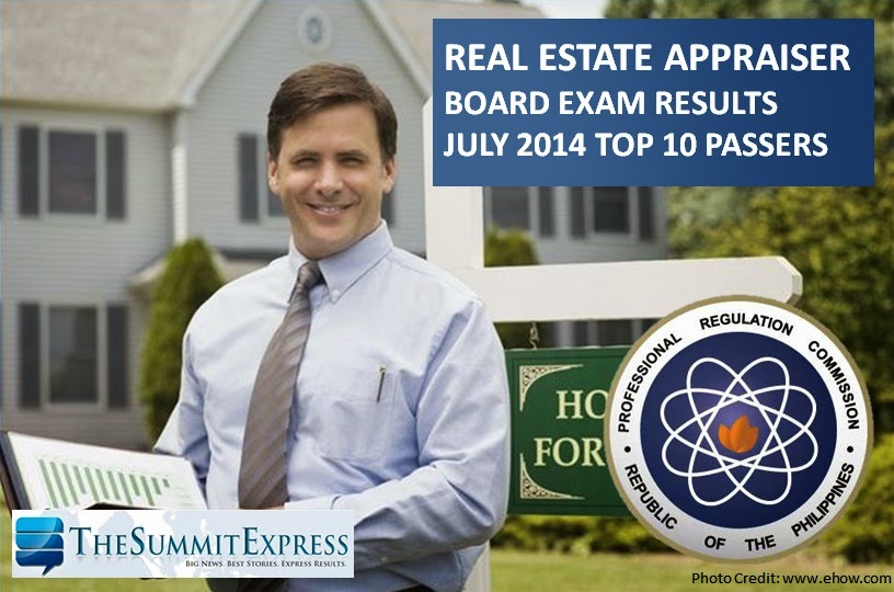 UP-Diliman, Ateneo de Davao grads top Real Estate Appraiser board exam (July 2014)