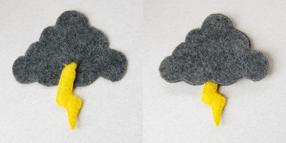 The Craftinomicon DIY Cloud + Lightning Brooch