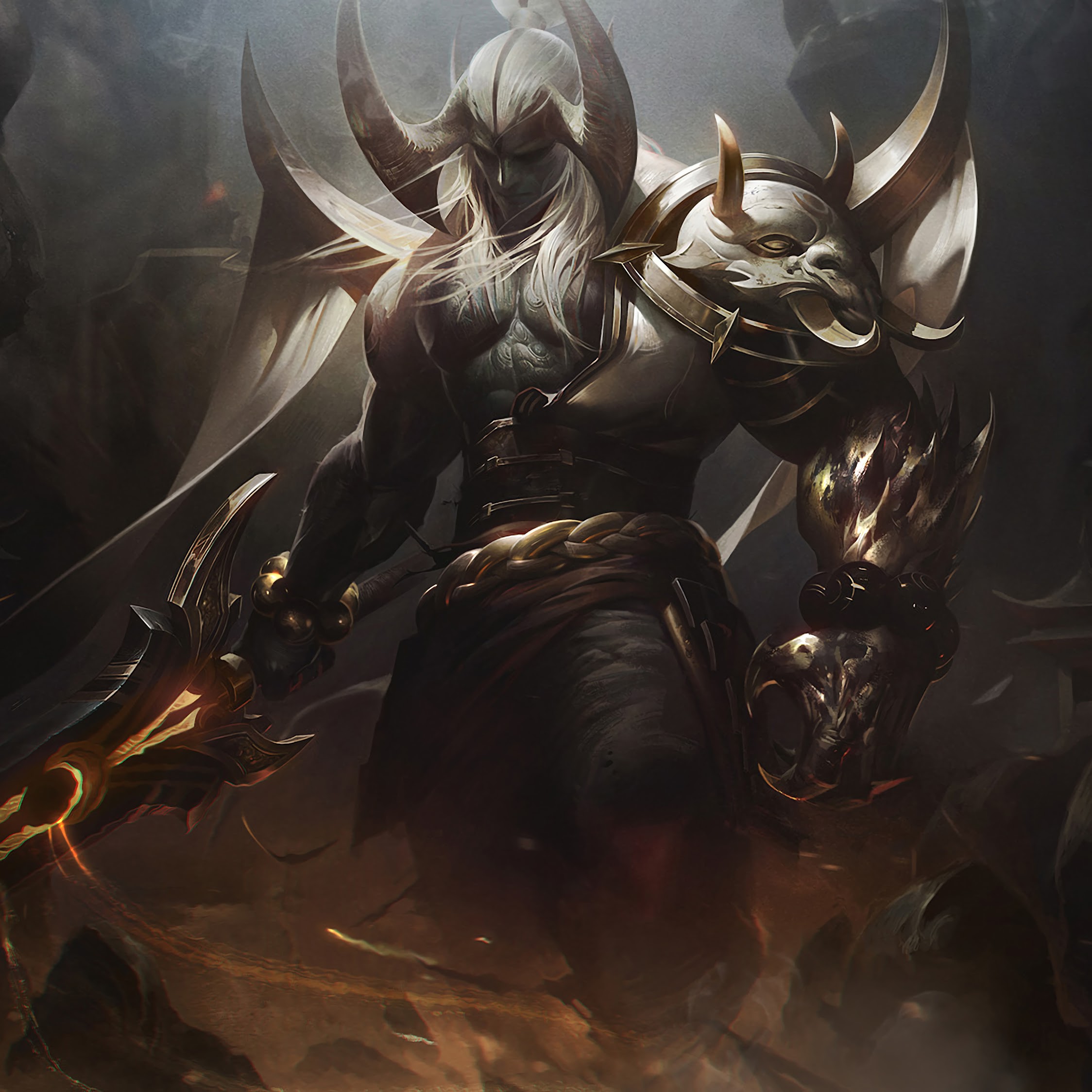 Blood Moon Aatrox, Prestige Edition, Splash Art, 8K, 7680x4320