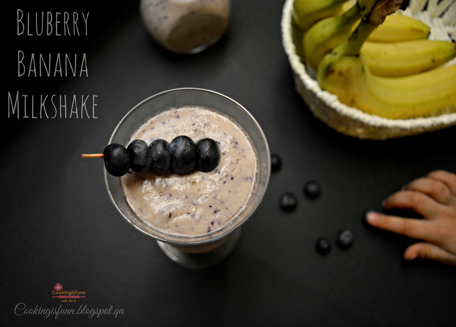 Cookingisfunn Blueberry Banana Milkshake (Sugar Free)