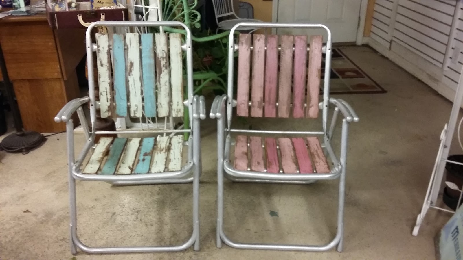 Coastal Bohemian Vintage Folding Chairs Upcycle