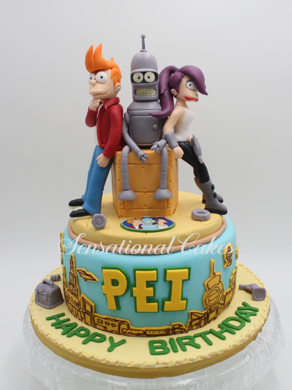 The Sensational Cakes: amazing futurama cake singapore , bender with metal ass, , spaceship cake , leela . costume . zoidberg , birthday cake singapore , simpsons original cake singapore