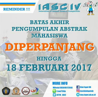 Perpanjangan Pendaftran LKTI IASC IV Perpanjangan Pendaftran LKTI IASC IV