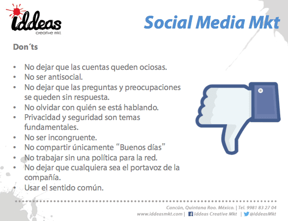 Lo que NO debes hacer social media marketing