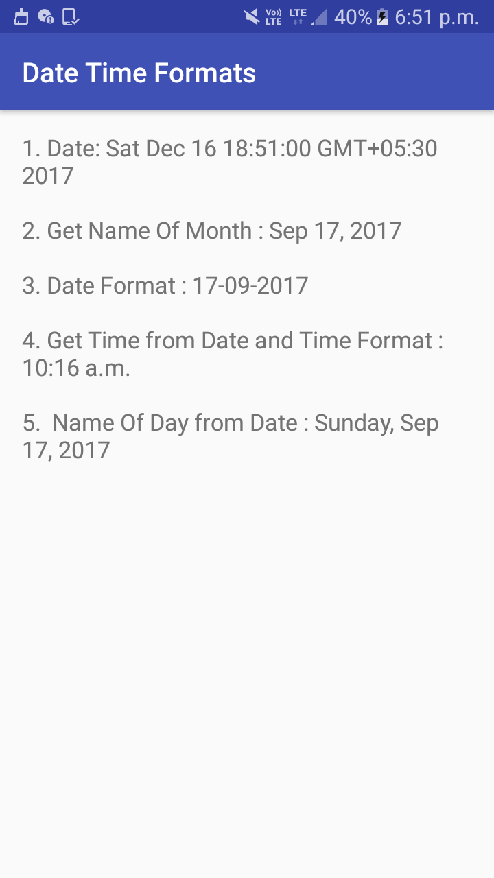 Android Date And Time Formats Conversion