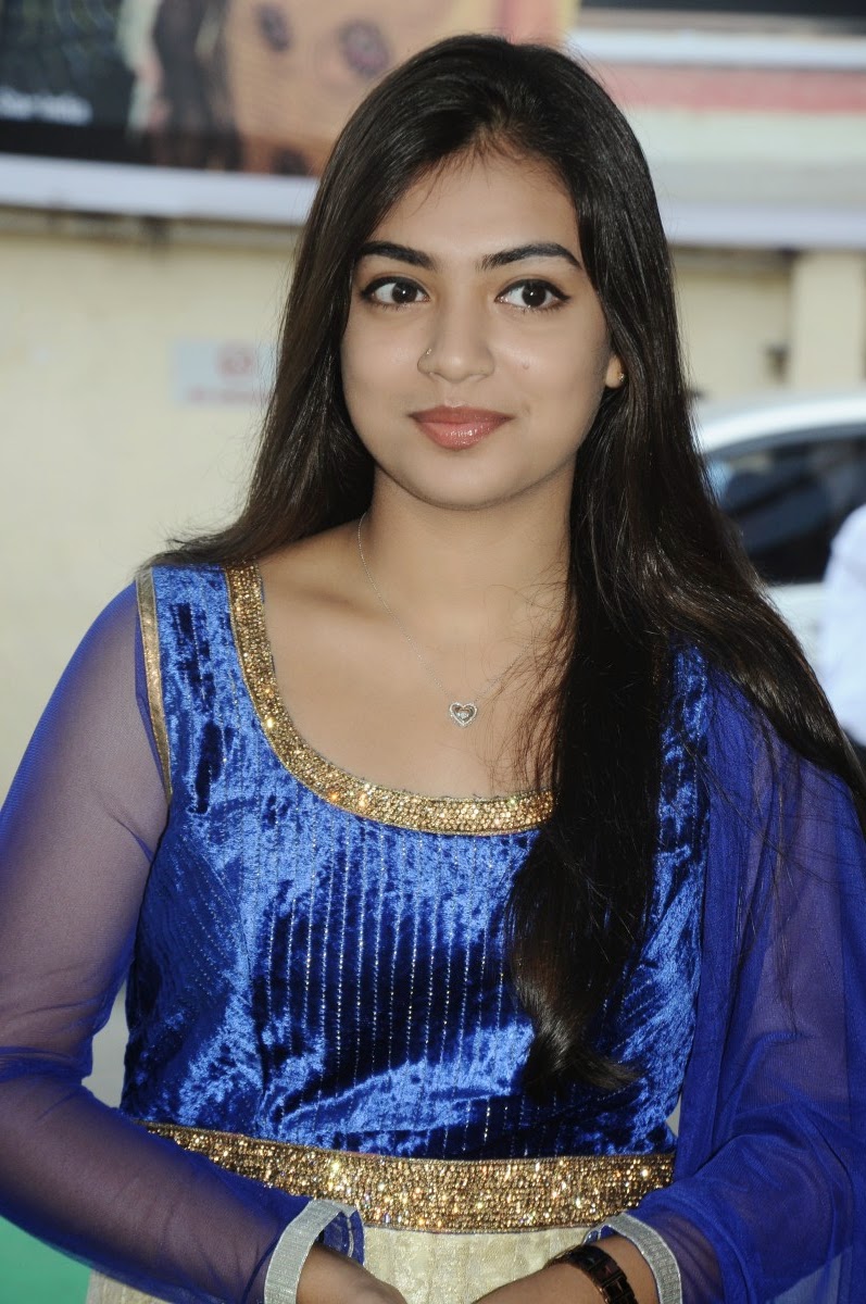 Nazriya Nazim Long Hair Blue Dress Photo shoot Gallery ...
