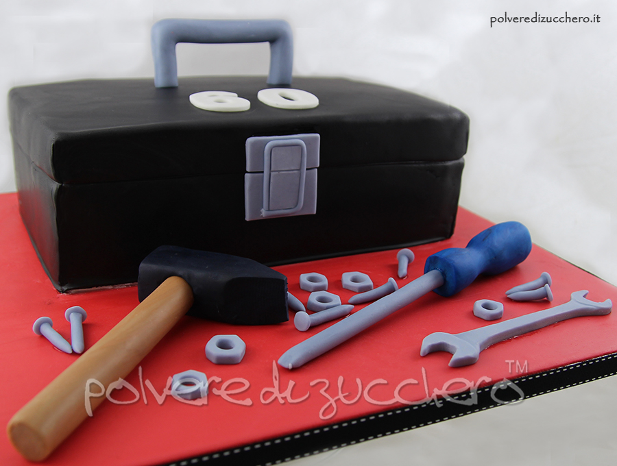 cake design pasta di zucchero cassetta degli attrezzi box tools polvere di zucchero