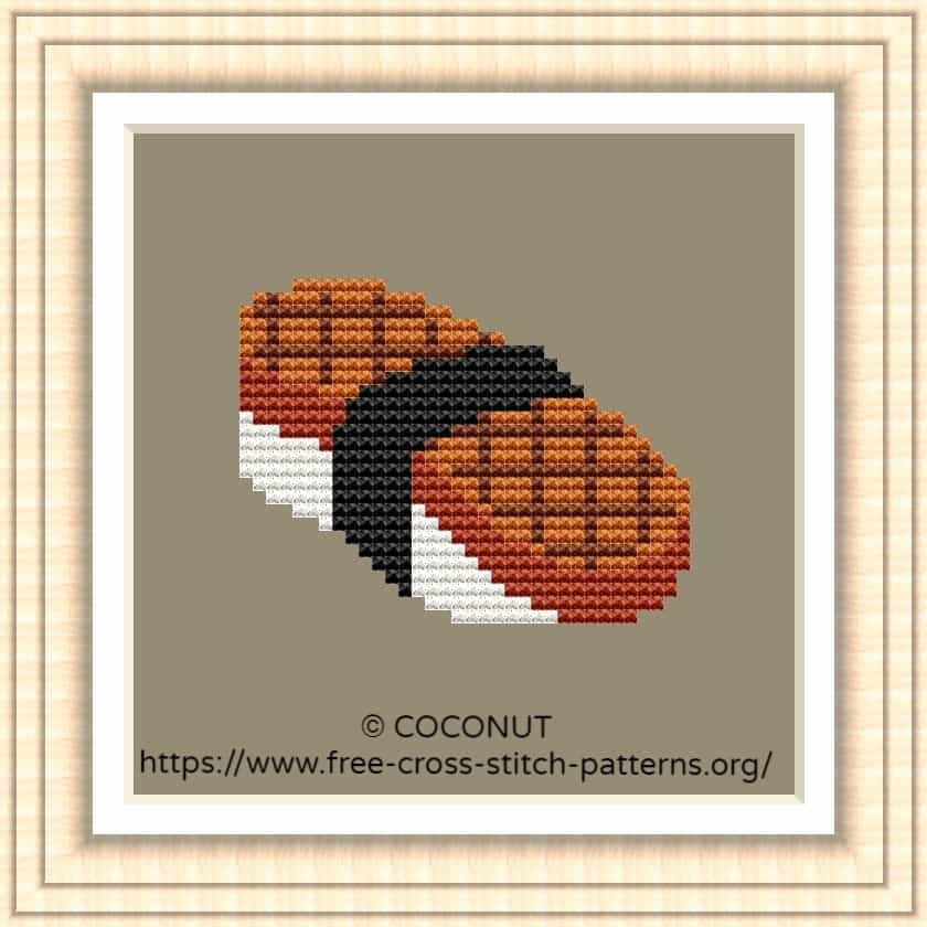 Hamburg Steak Sushi Free And Easy Printable Cross Stitch Pattern Free Cross Stitch Pattern