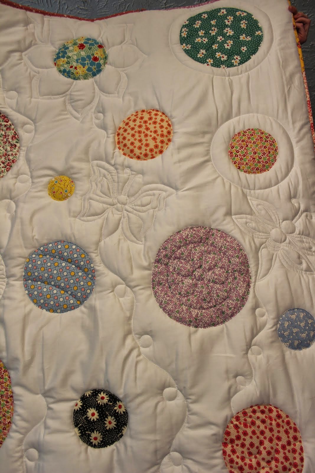 Close up of Olivia's quilt