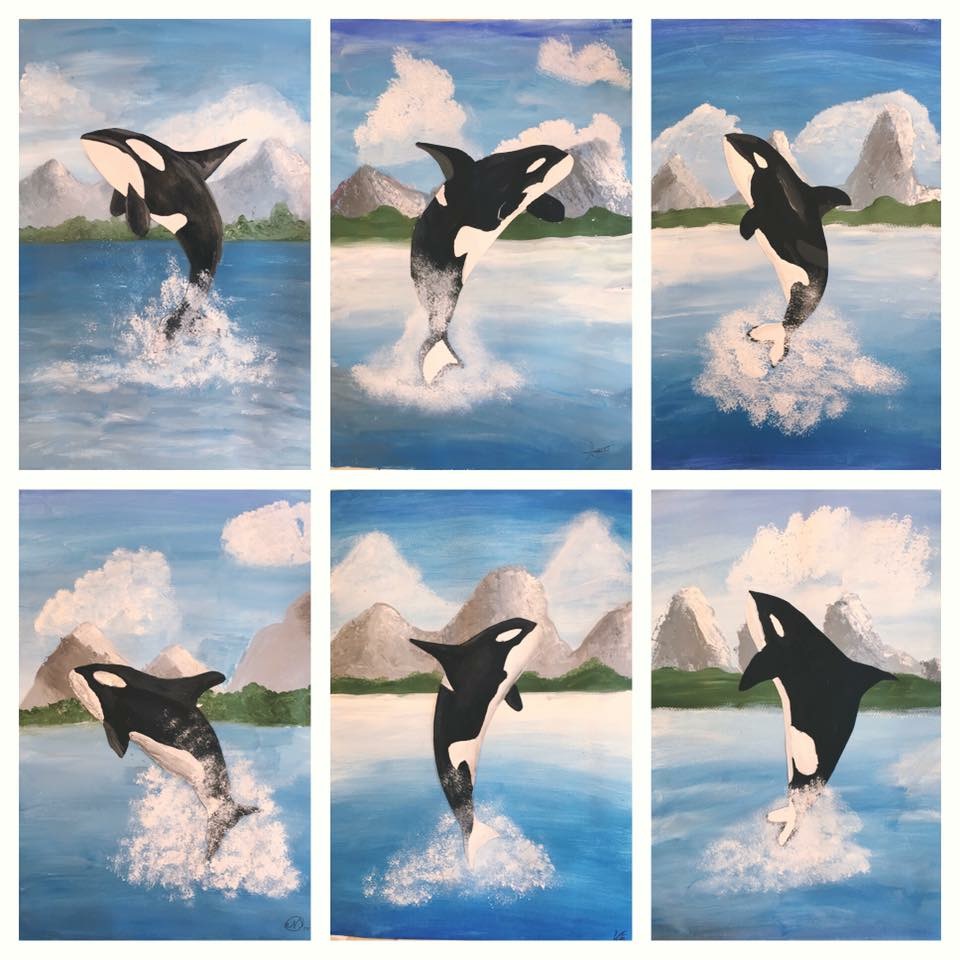 Art Room Britt: Breaching Orcas