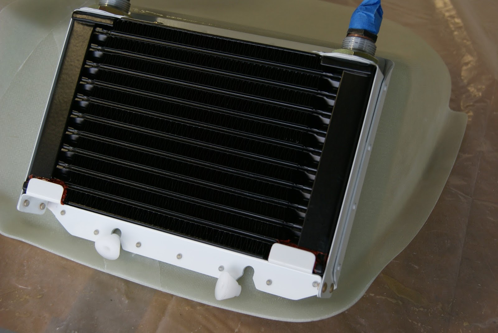 DOG Aviation John's RV12 Blog Oil Cooler Mounting Completed Air