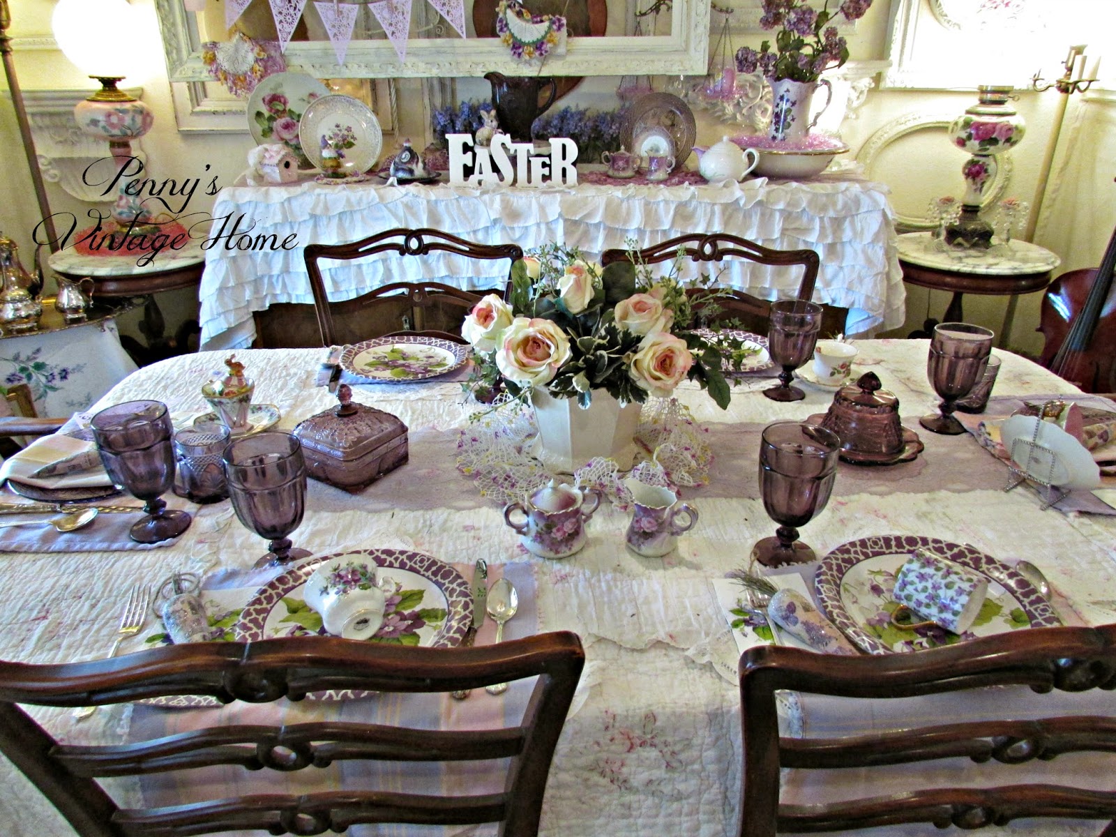 Penny's Vintage Home Lavender Spring Tablescape