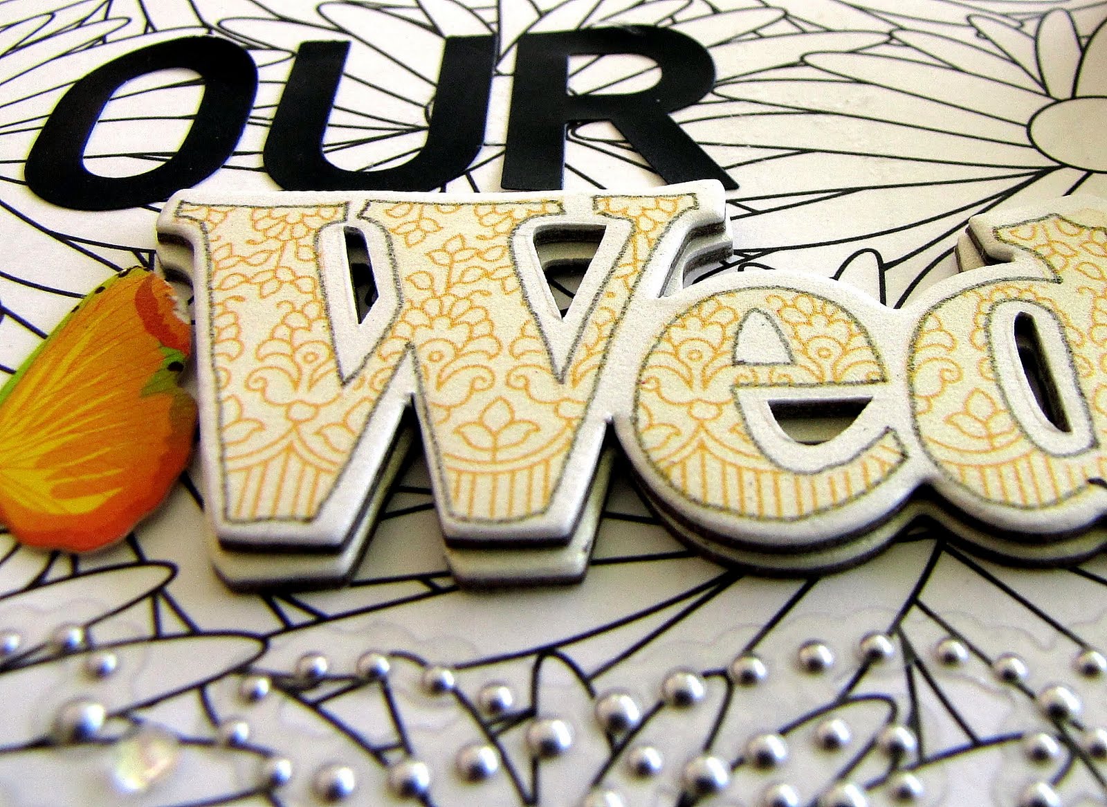 SCRAPPING NOMAD Wedding album title page