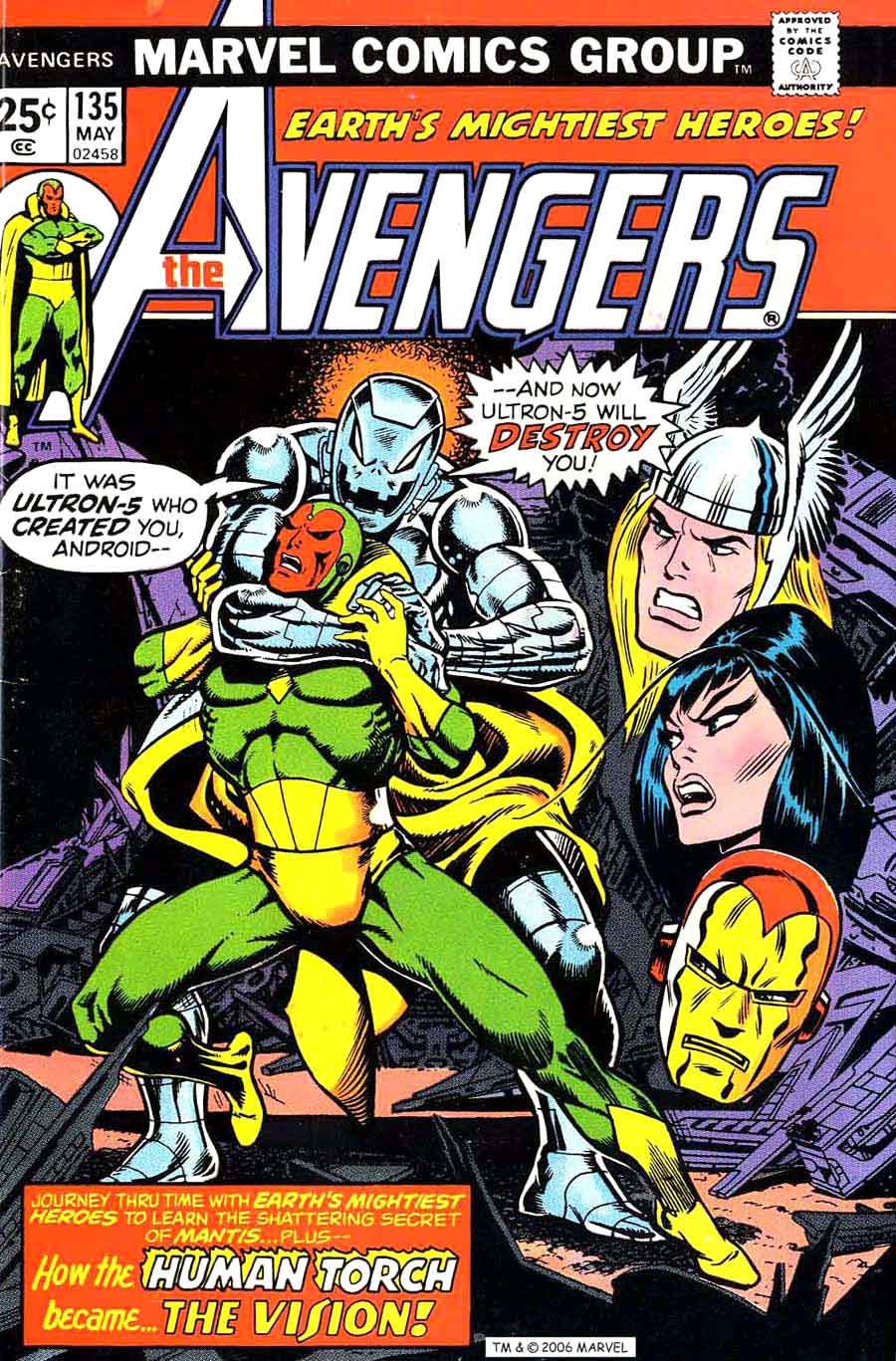 Avengers v1 #135 marvel comic book cover art by Jim Starlin