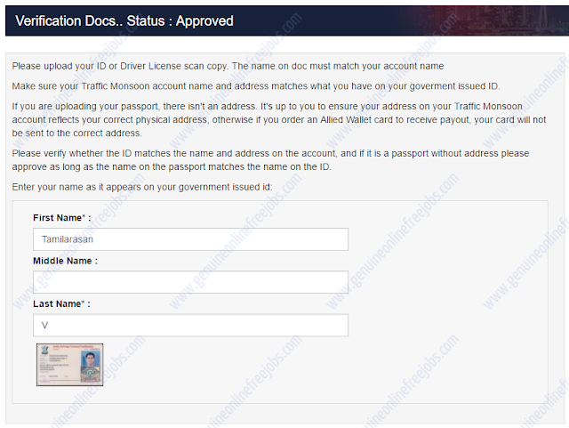 Traffic Monsoon - Account verification step 4