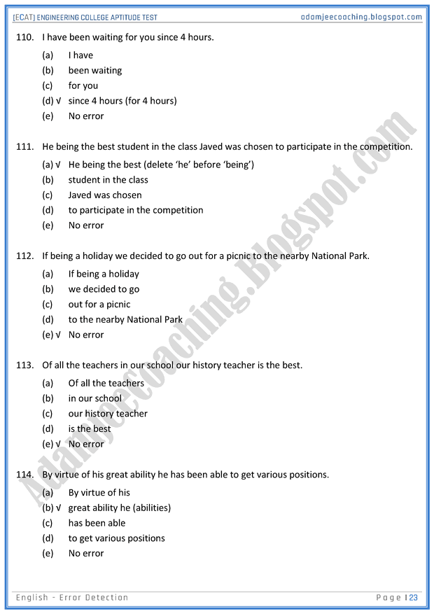 ecat-english-error-detection-mcqs-for-engineering-college-entry-test