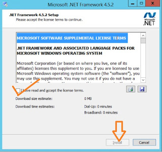 Cara Install Microsoft .Net FrameWork 4.5.2 Offline Beri tanda check (centang), lalu jalankan install
