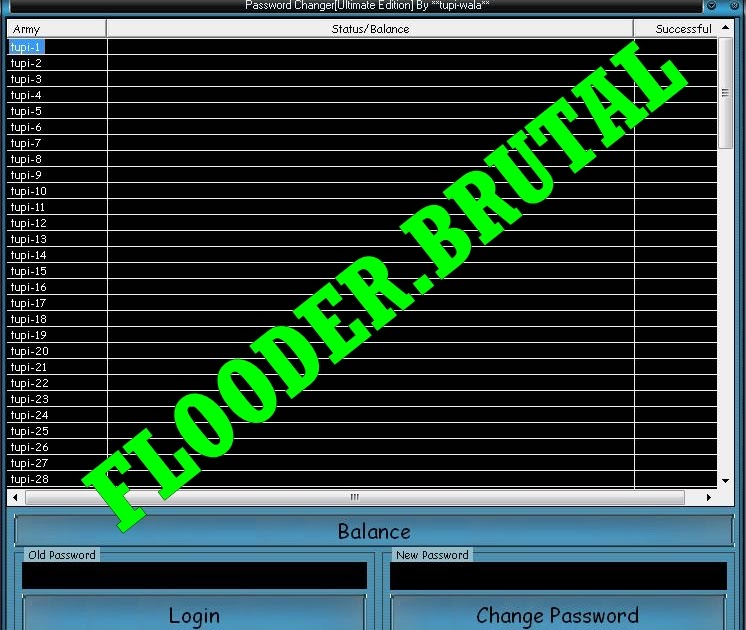 Password changed failed. Flooder. change password.