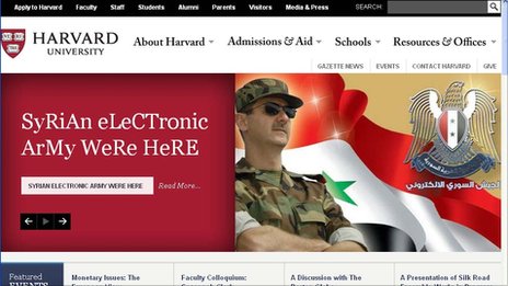 Harvard University website hacked by Syria protesters