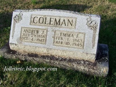 Jack and Emma Jollett Coleman, Coverstone Cemetery, Shenandoah, Virginia