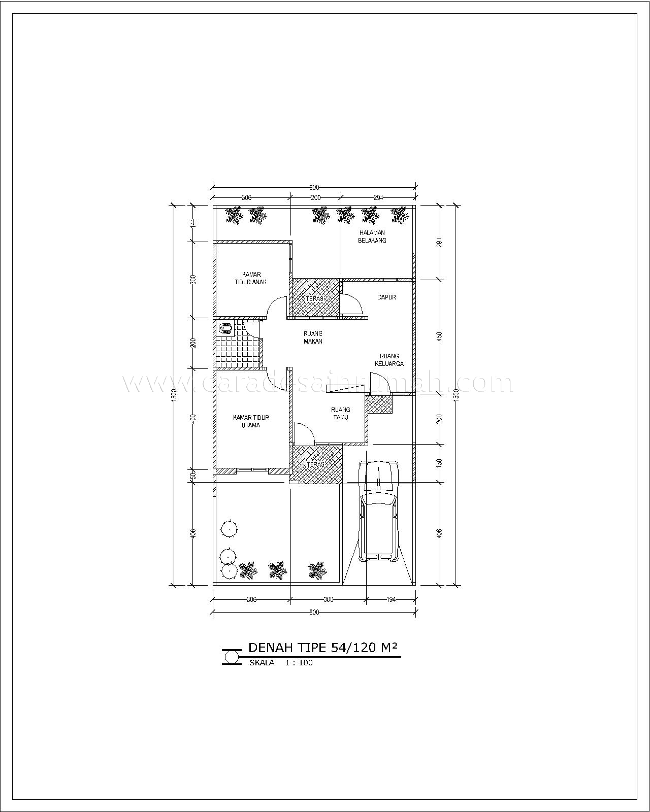 Denah Ruangan Rumah Ukuran 6x12 Huniankini