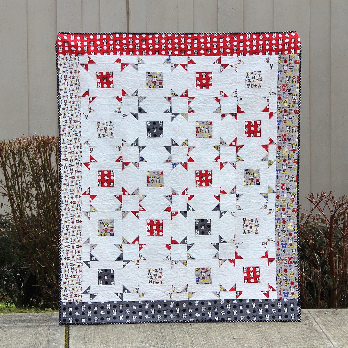 Mostly Crafty - A bit of scrap stuff: Layer Cake Pop Quilt with Fat Quarter Shop - Mickey Mouse ...