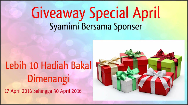 Giveaway Special April Syamimi Bersama Sponser