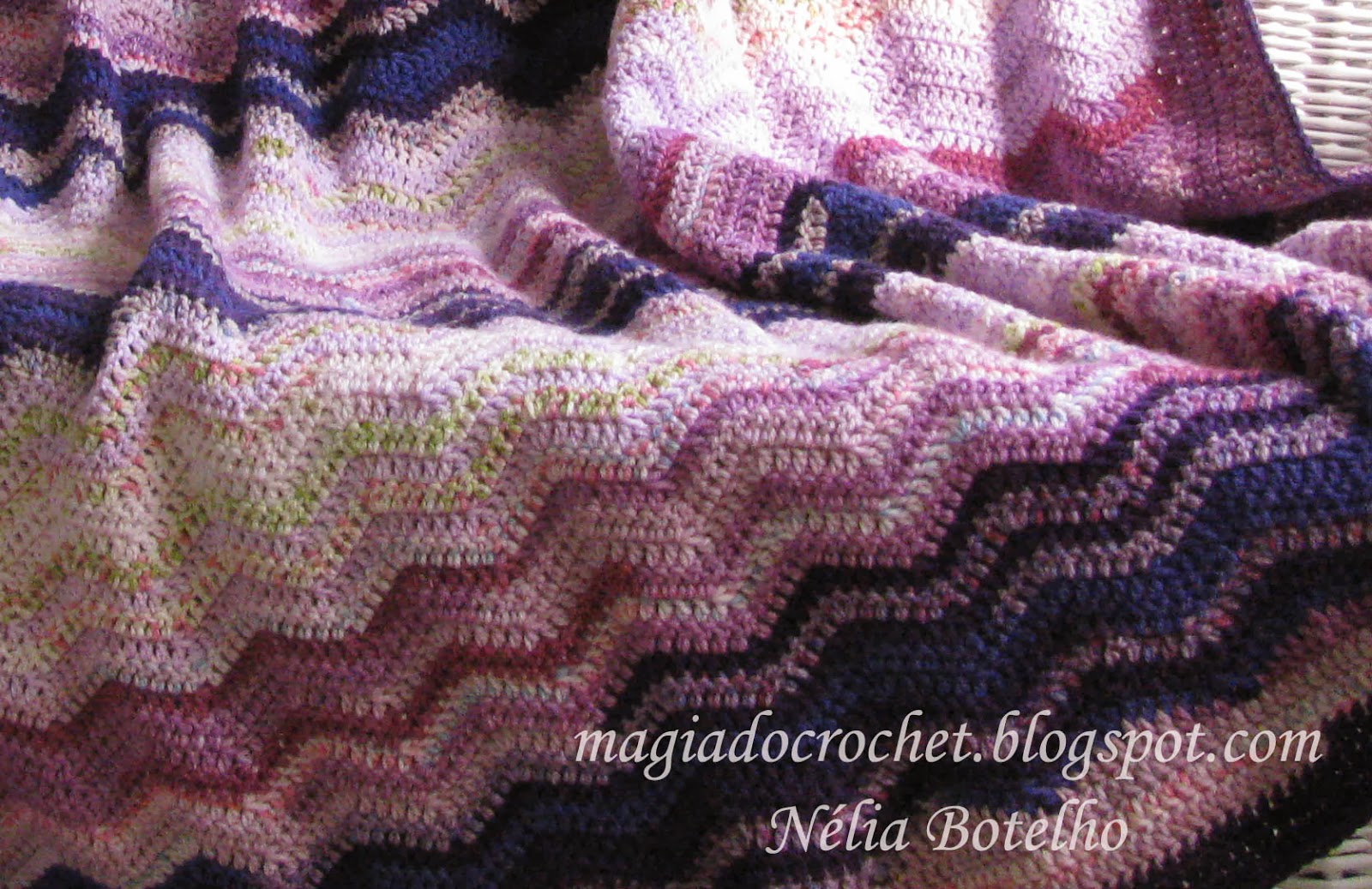 Magia do Crochet: Colcha/ manta em crochet zig zag ou ripple